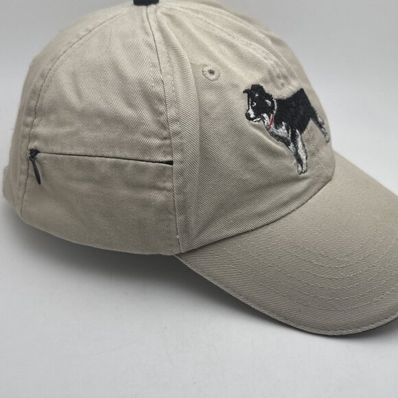 Your Breed Collie Tan Khaki Brown Adjustable Strap Back  Hat Treat Zipper GR46 - Picture 2 of 5